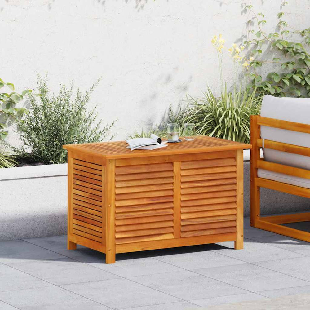 Garden storage box with blinds, 90x50x56cm, solid acacia
