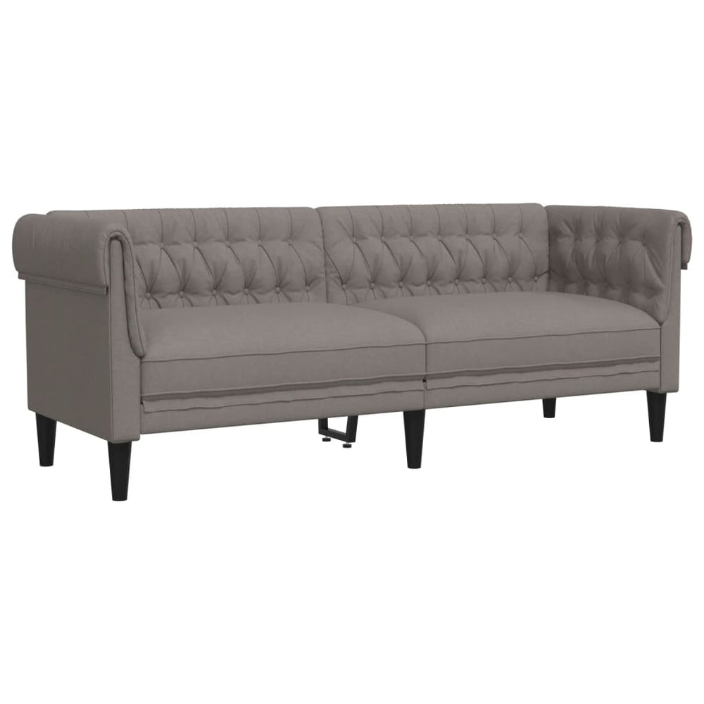 Trivietė chesterfield sofa, taupe spalvos, audinys