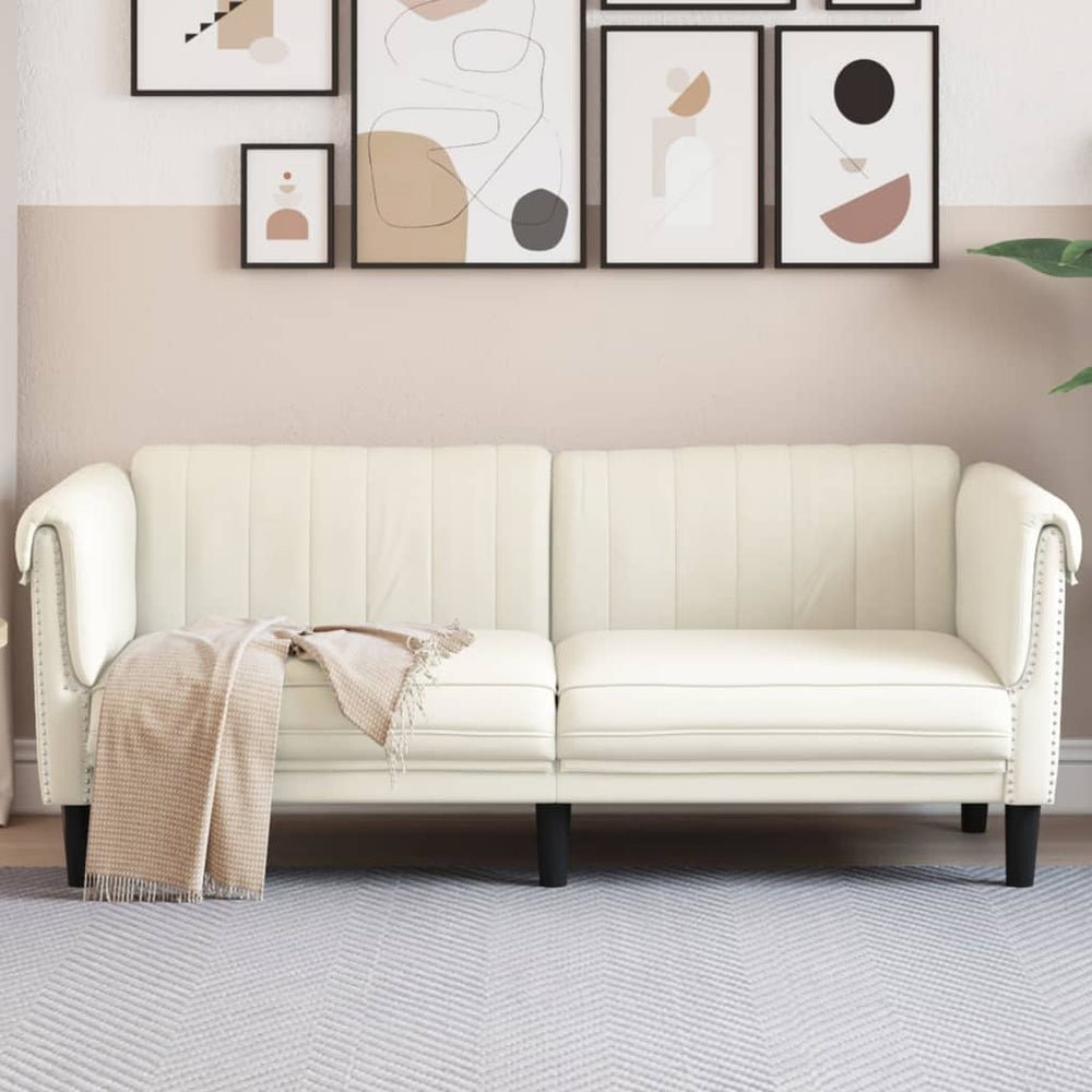 Dvivietė sofa, kreminės spalvos, aksomas