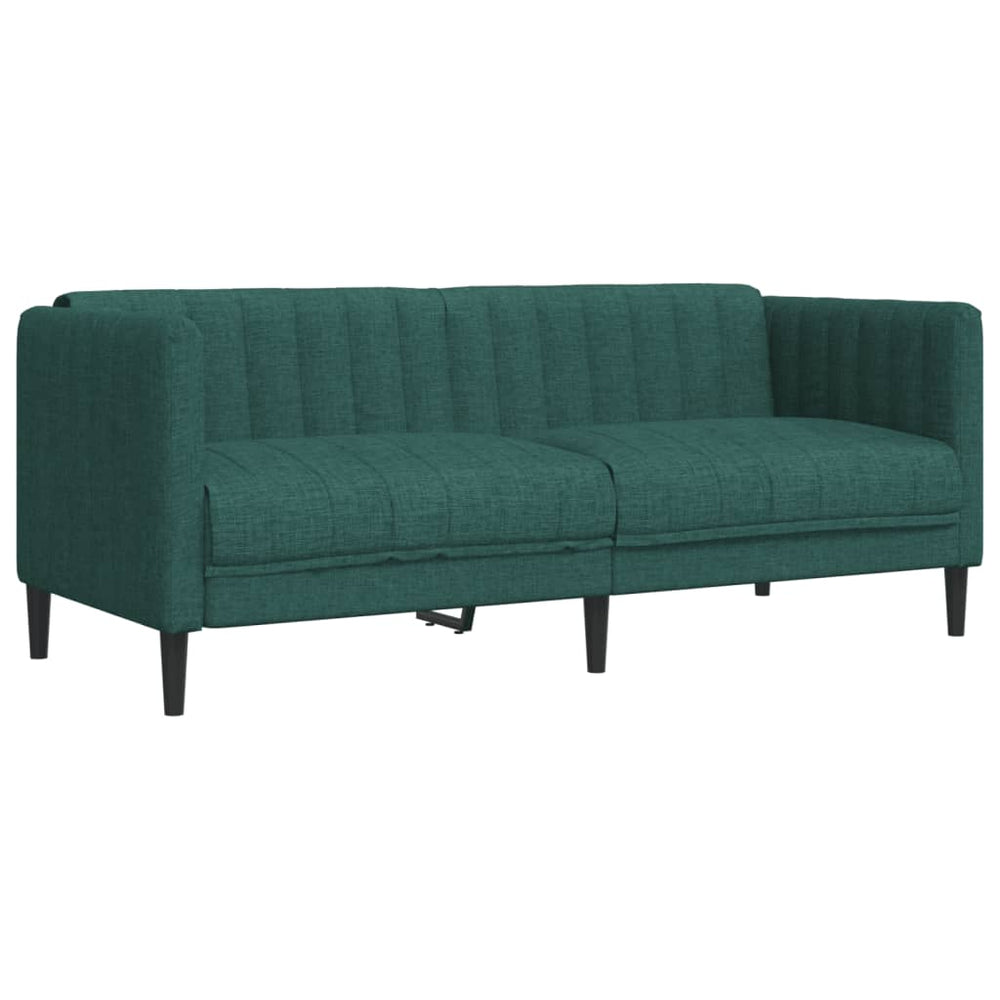 Dvivietė sofa, tamsiai žalios spalvos, audinys