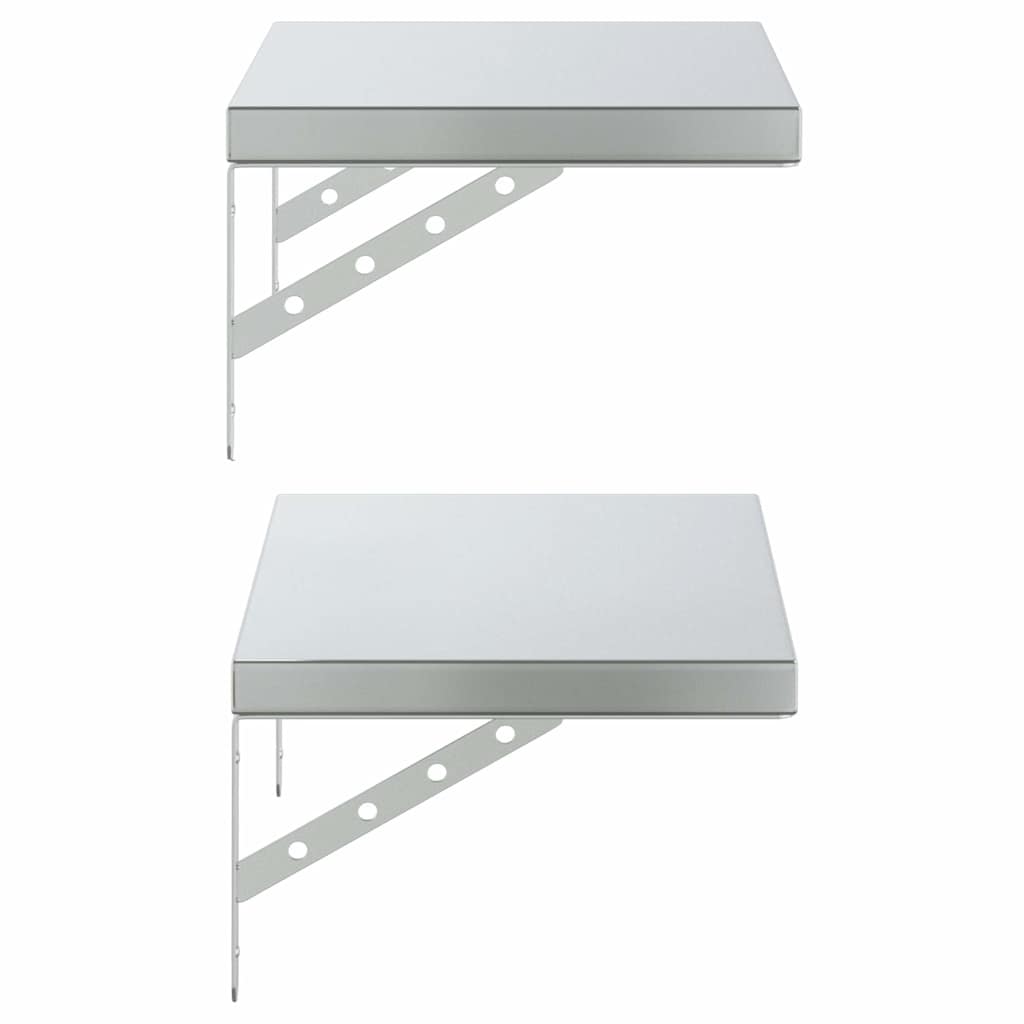 Wall shelves, 2 pcs., silver, 50x30cm, steel
