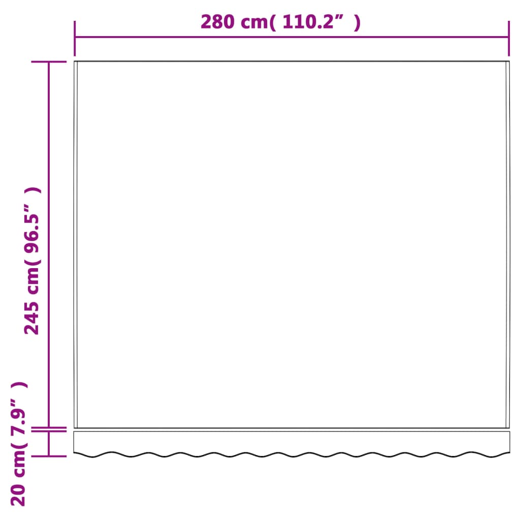 Replacement fabric for awning, various colors, 3x2.5m, striped