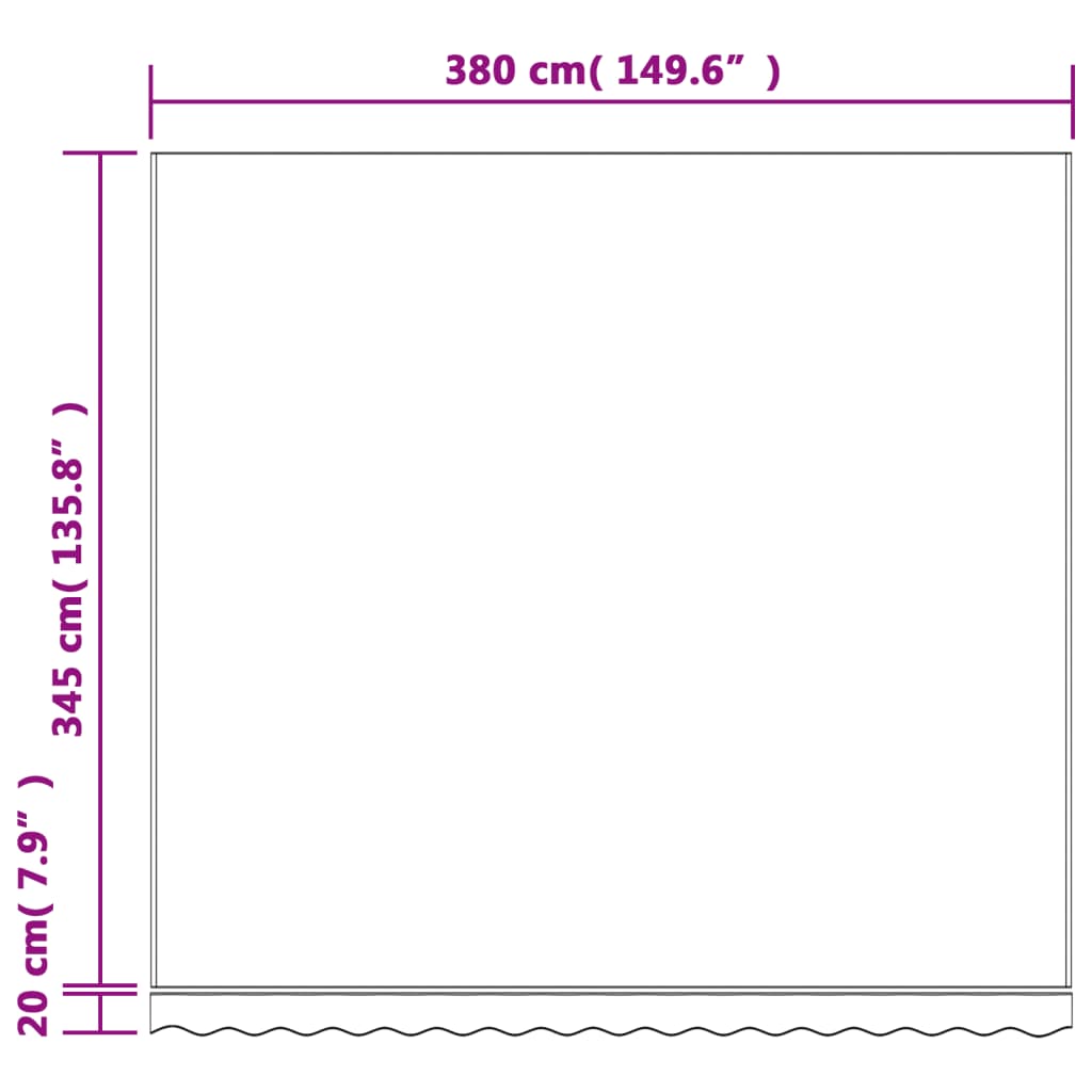 Pakaitinis audinys markizei, įvairių spalvų, 4x3,5m, dryžuotas