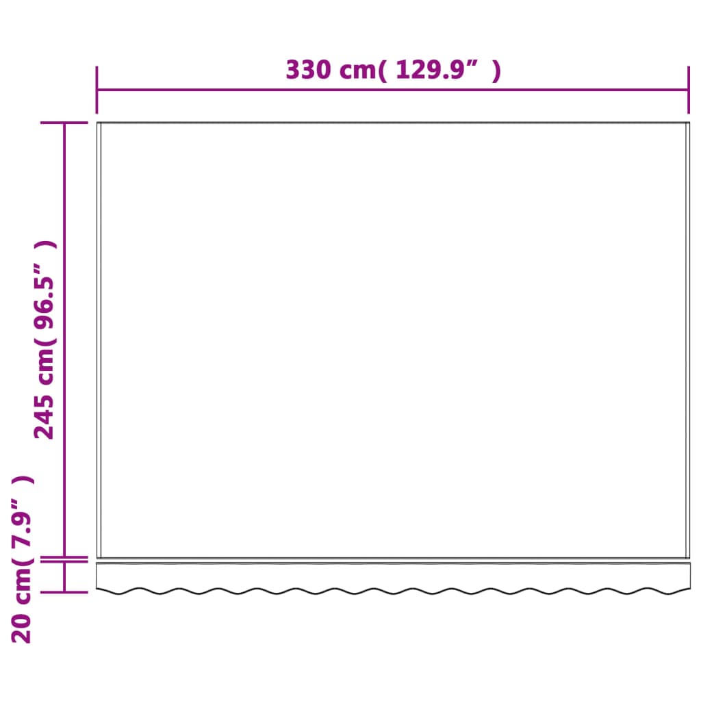 Replacement awning fabric, coloured, 3.5x2.5m, striped