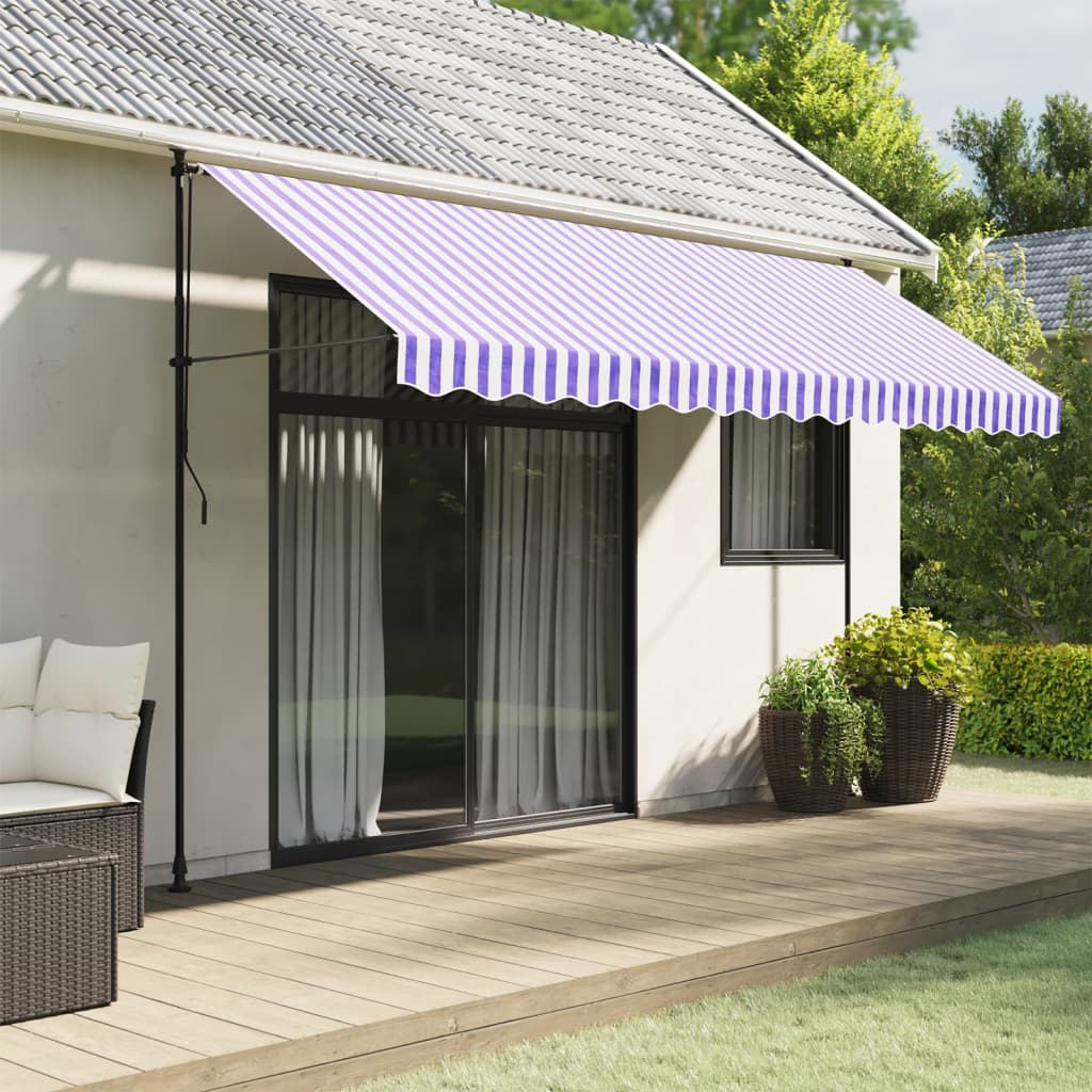 Awning replacement fabric for valance, blue/white, 4m