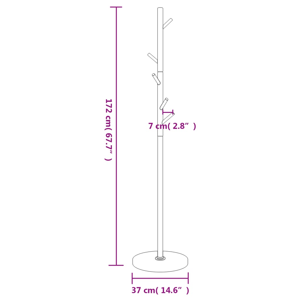 Mēteļu pakaramais, balts, 172 cm, pulverkrāsots dzelzs