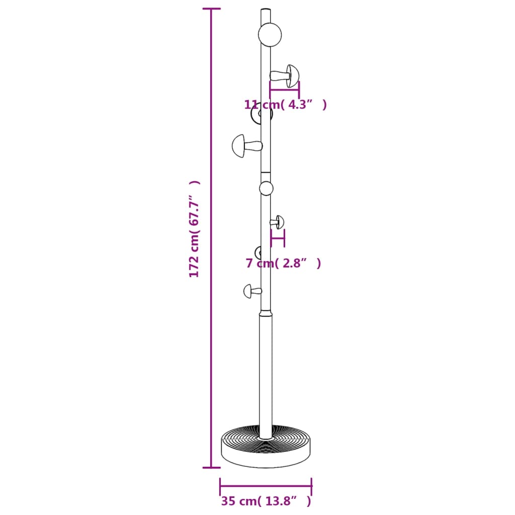 Mēteļu pakaramais, rozā, 172cm, pulverkrāsots dzelzs