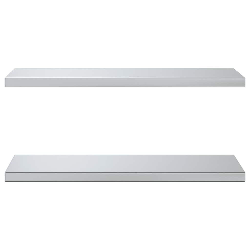 Wall shelves, 2 pcs., silver, 75x30x3cm, steel