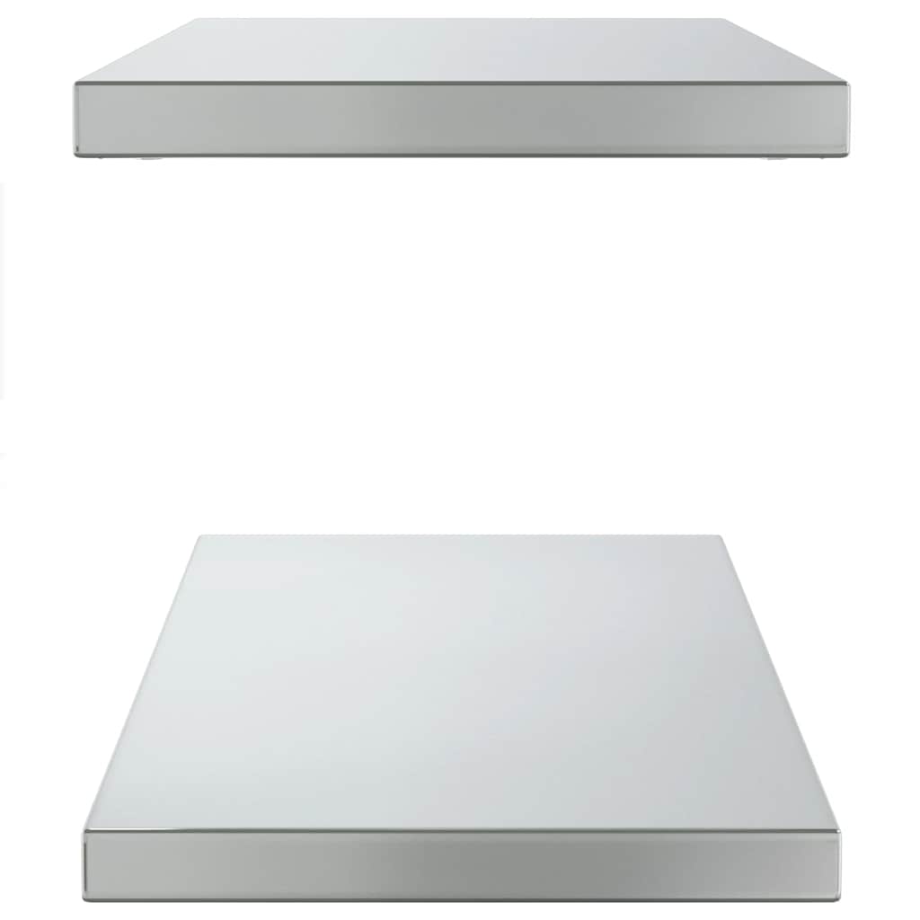 Wall shelves, 2 pcs., silver, 75x30x3cm, steel
