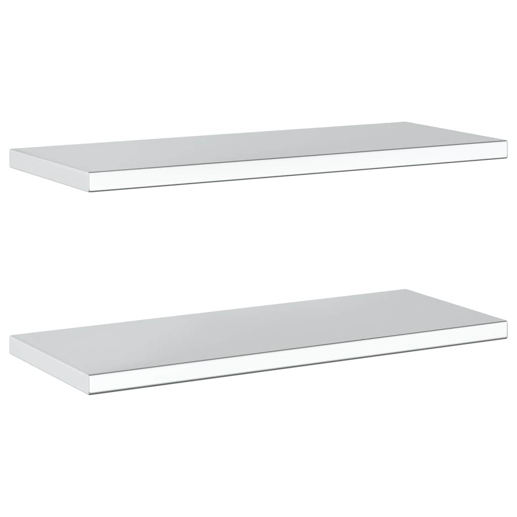 Wall shelves, 2 pcs., silver, 75x30x3cm, steel