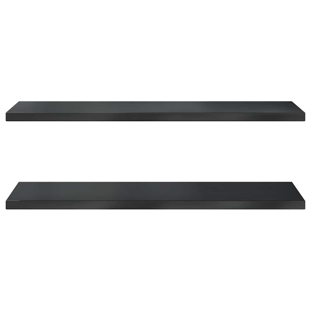 Sieninės lentynos, 2vnt., juodos, 100x40x3cm, plienas