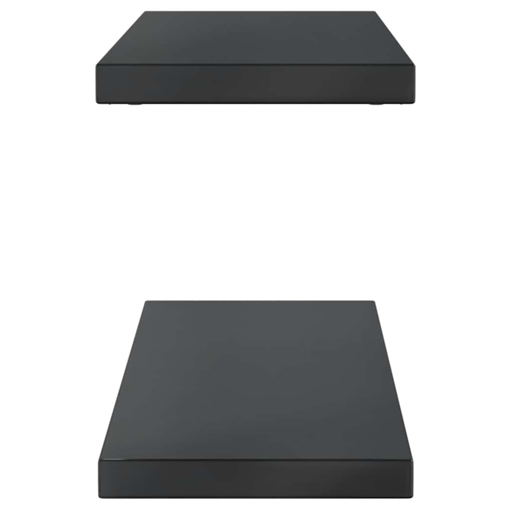 Wall shelves, 2 pcs., black, 100x23.5x3cm, steel