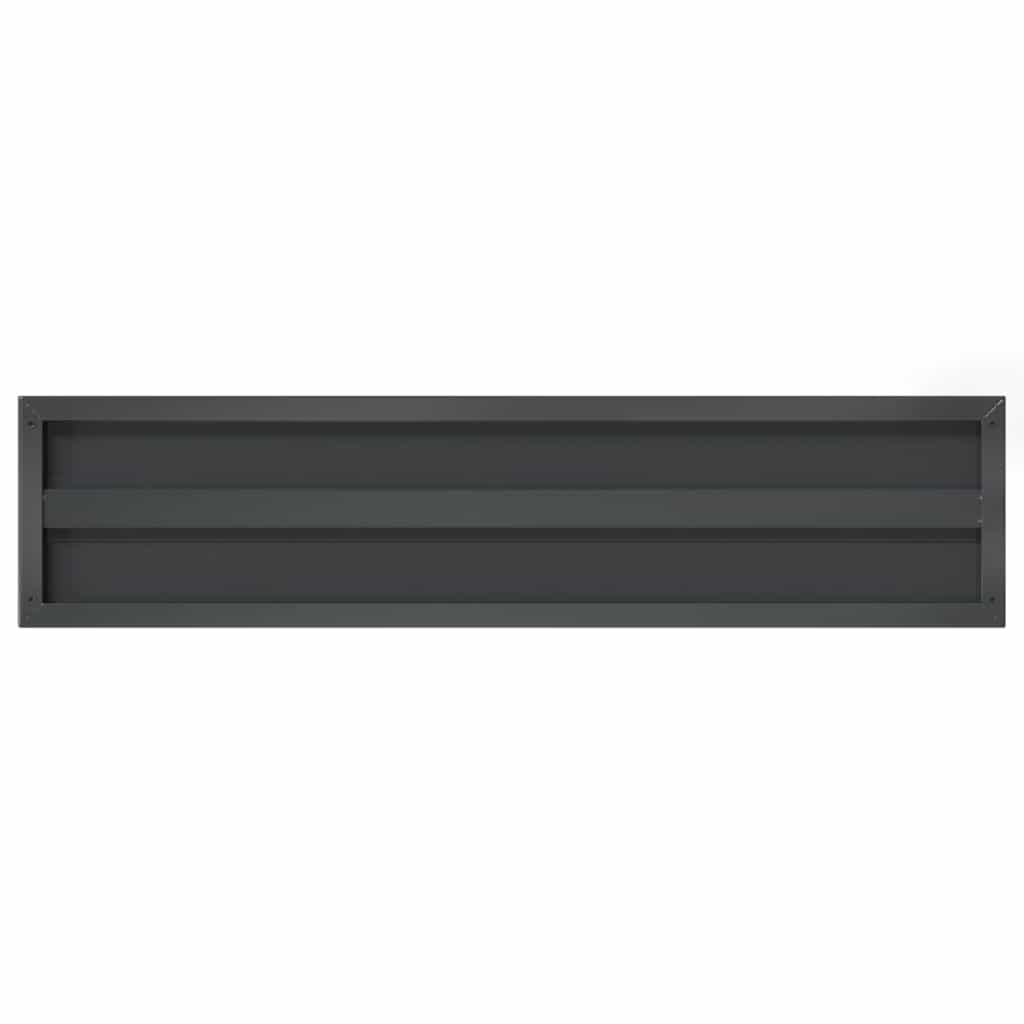 Wall shelves, 2 pcs., black, 100x23.5x3cm, steel