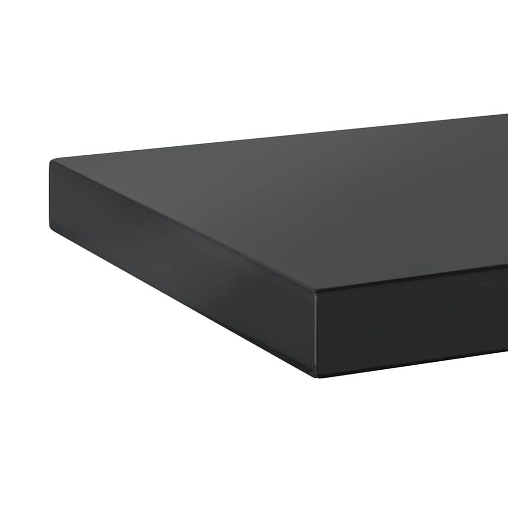 Wall shelves, 2 pcs., black, 100x23.5x3cm, steel