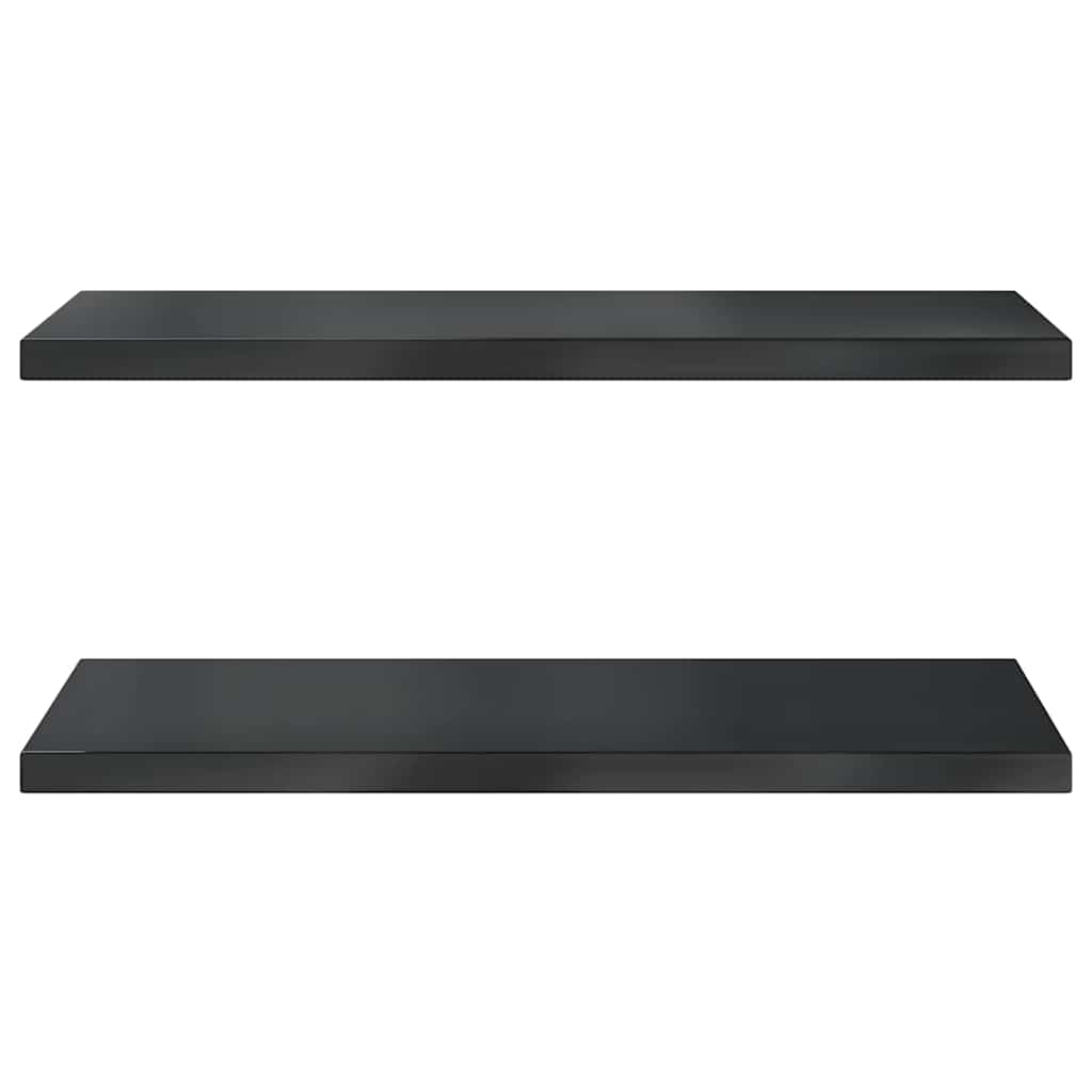 Wall shelves, 2 pcs., black, 75x40x3cm, steel