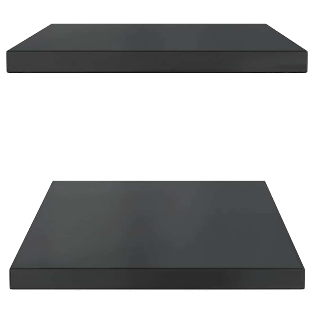 Wall shelves, 2 pcs., black, 75x40x3cm, steel