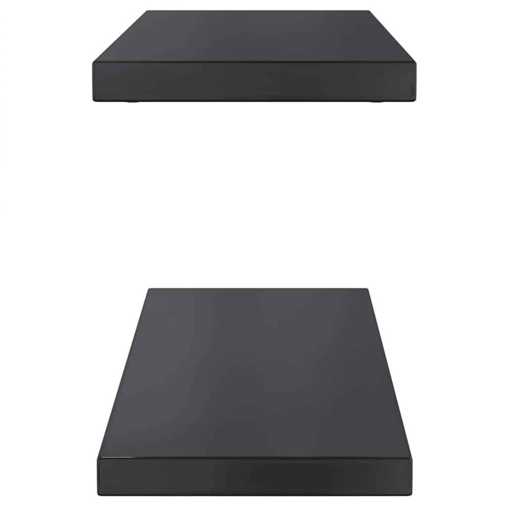 Sienas plaukti, 2 gab., melni, 75x23,5x3cm, tērauds