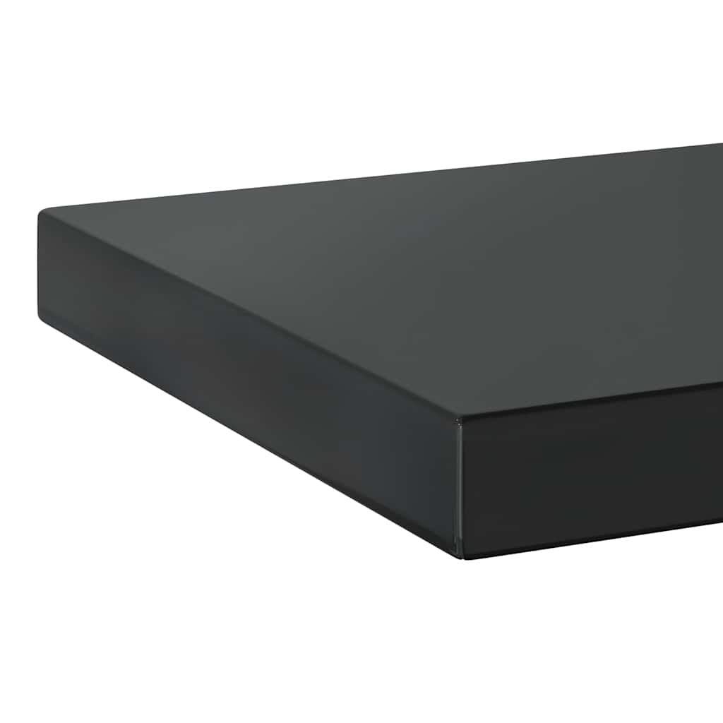 Sienas plaukti, 2 gab., melni, 75x23,5x3cm, tērauds