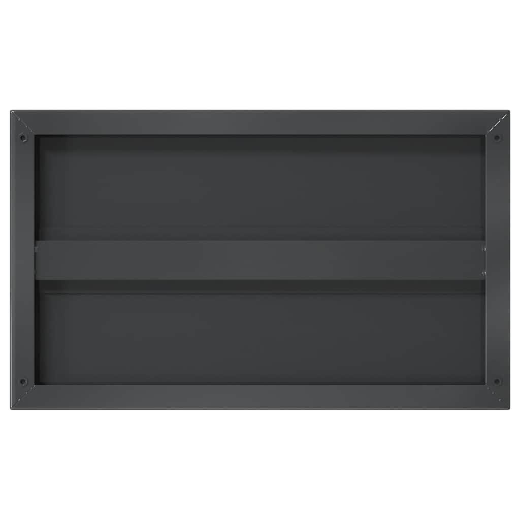 Wall shelves, 2 pcs., black, 50x30x3cm, steel