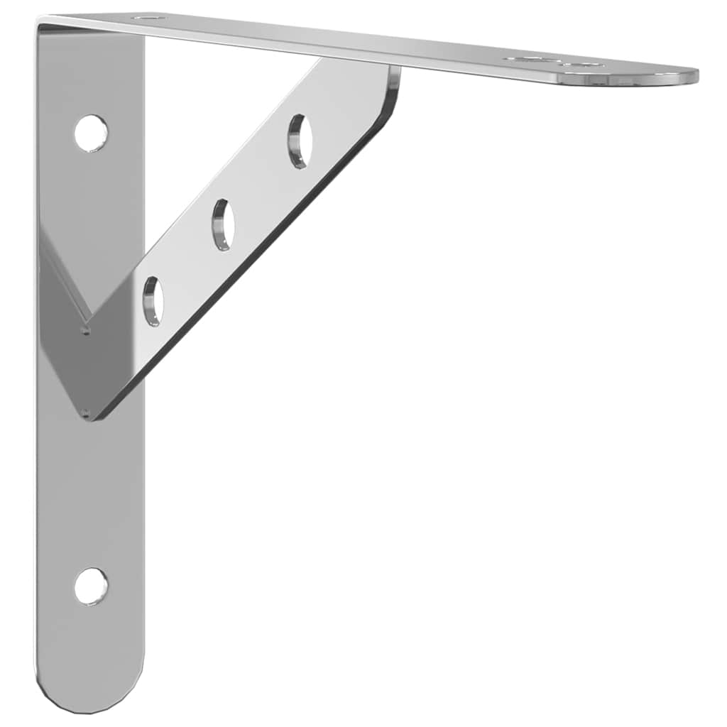 Shelf brackets, 4 pcs., silver, 23.5x2.5x15.5cm, steel