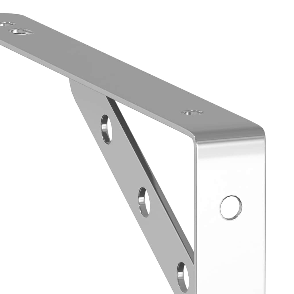 Shelf brackets, 4 pcs., silver, 23.5x2.5x15.5cm, steel