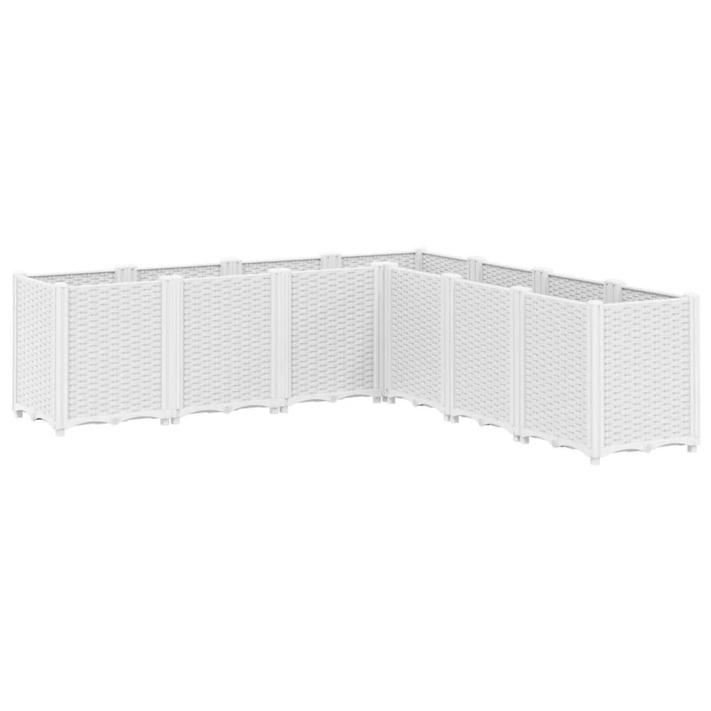 Sodo lovelis, baltos spalvos, 160x160x53cm, PP