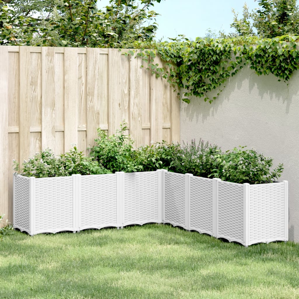 Sodo lovelis, baltos spalvos, 160x160x53cm, PP