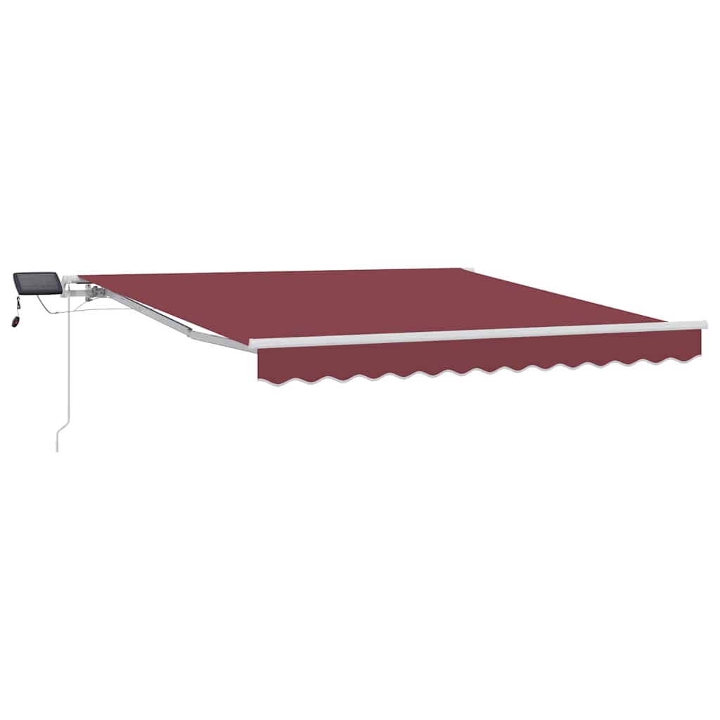 Manuāli izvelkama markīze ar LED, bordo, 300x250cm