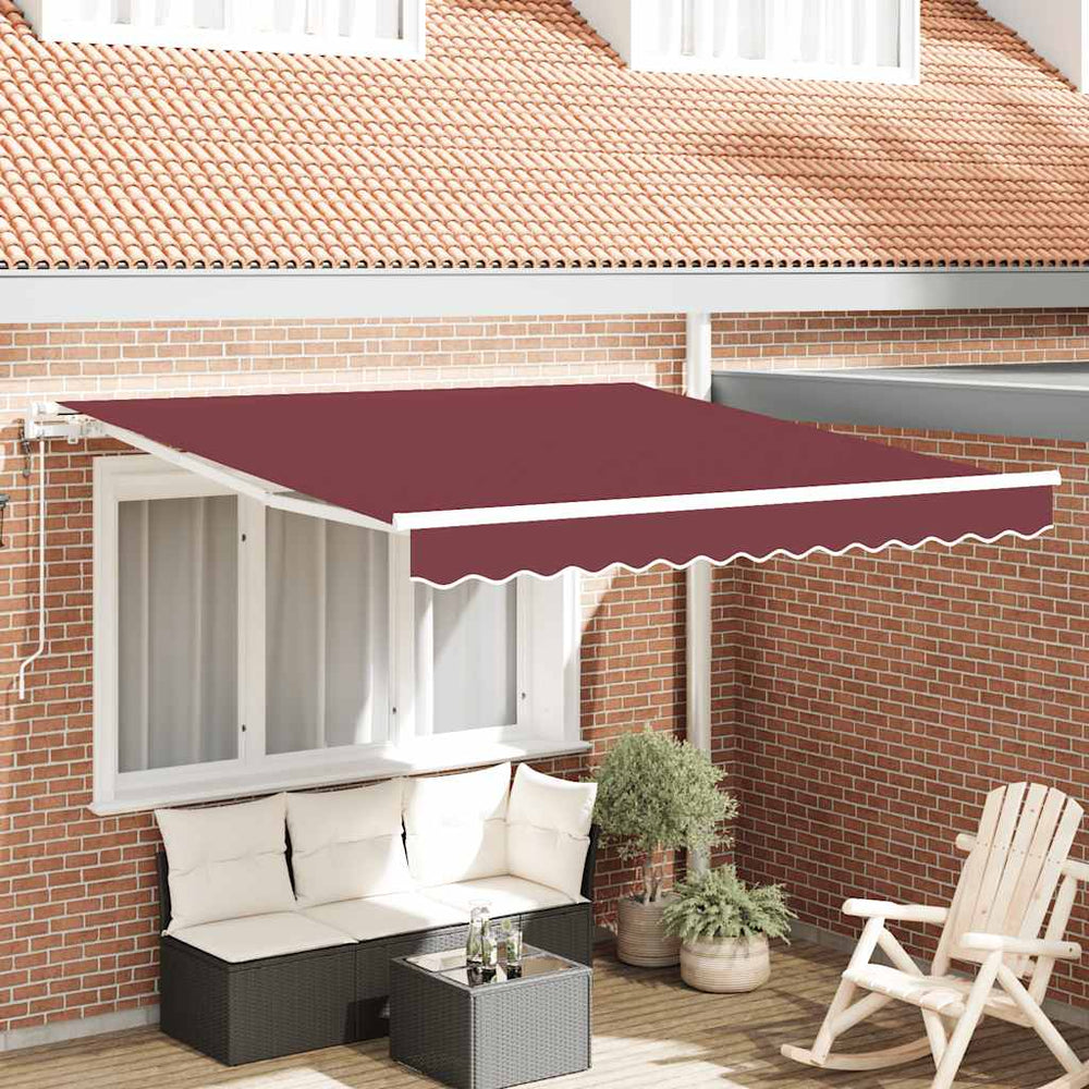 Retractable automatic awning, burgundy, 300x250cm