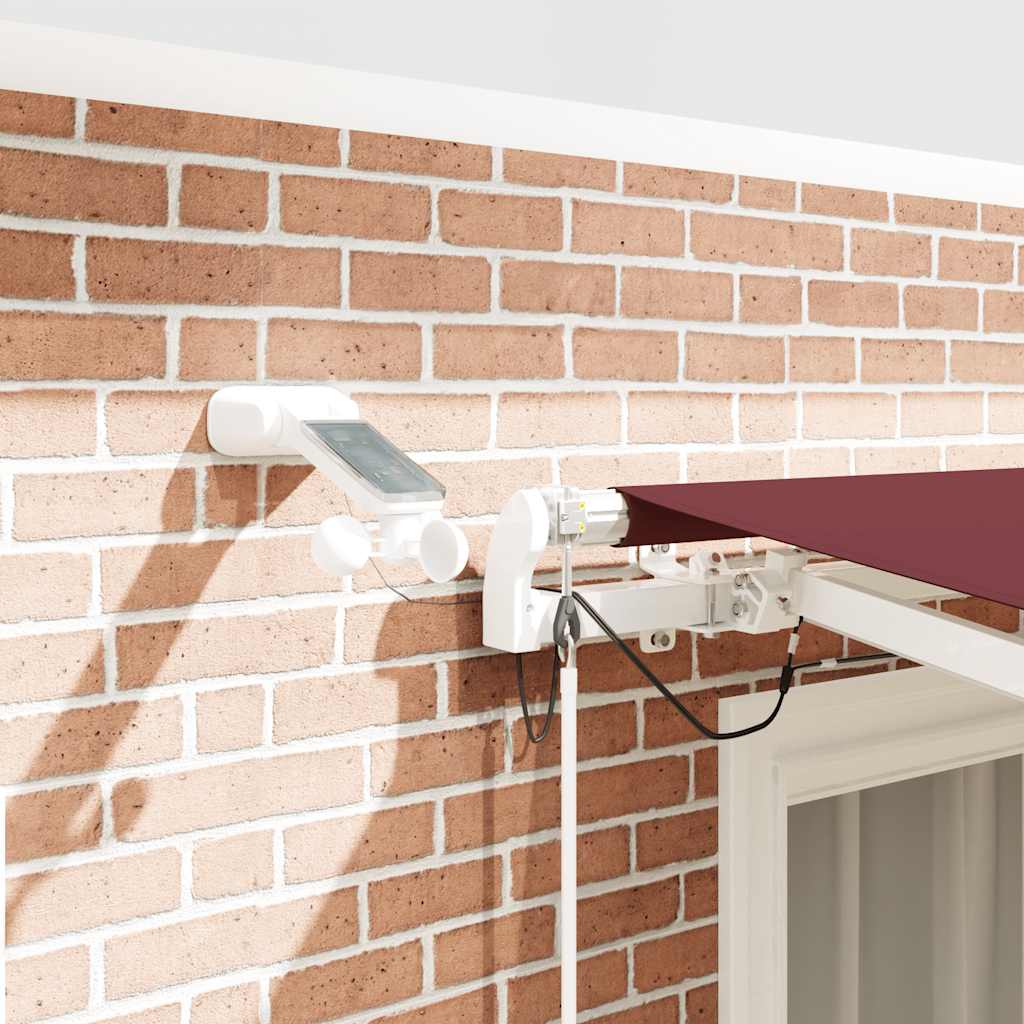 Automatinė ištraukiama markizė su LED, bordo spalvos, 300x250cm
