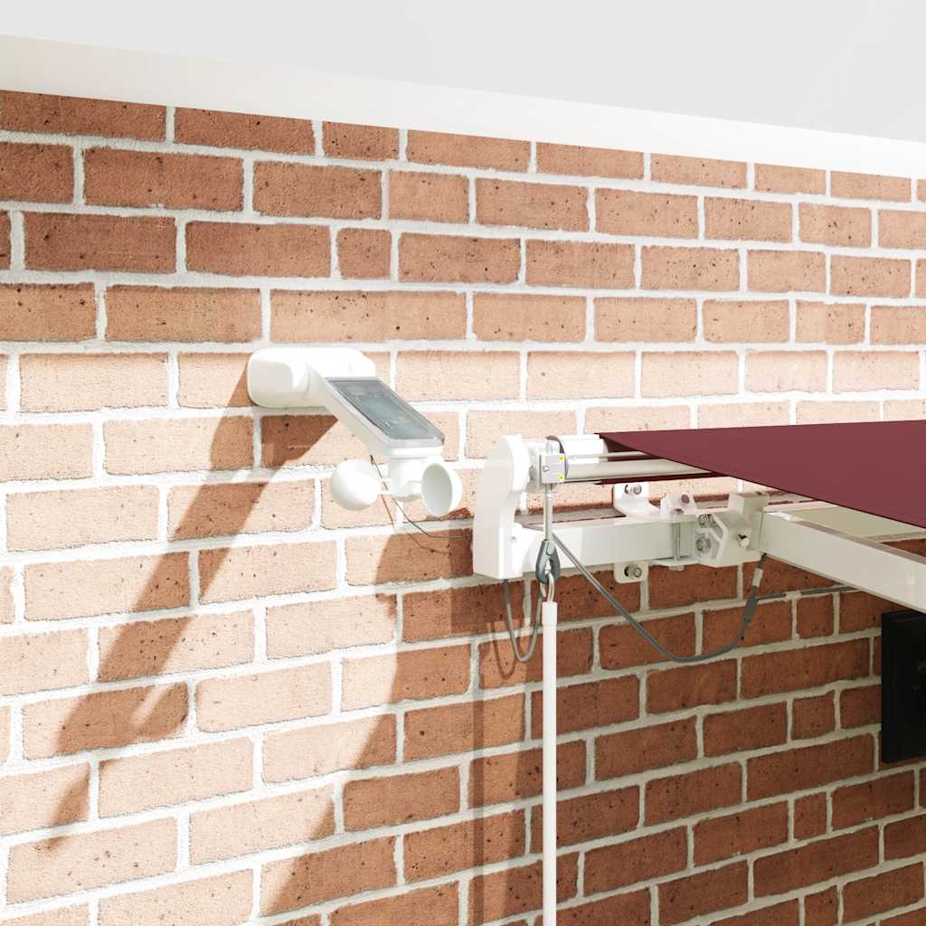 Automatinė ištraukiama markizė su LED, bordo spalvos, 450x300cm