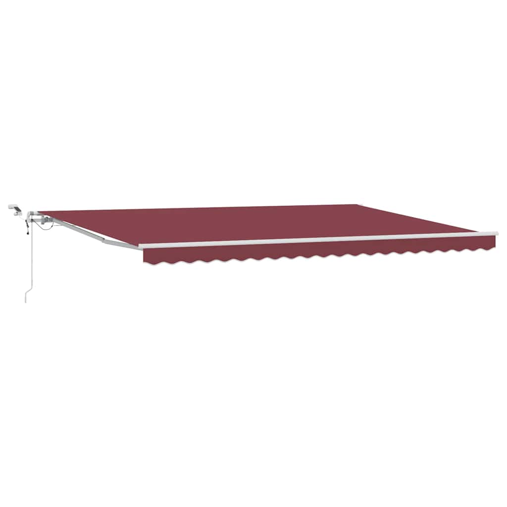 Automātiskā izvelkamā markīze ar LED, bordo krāsā, 500x300cm
