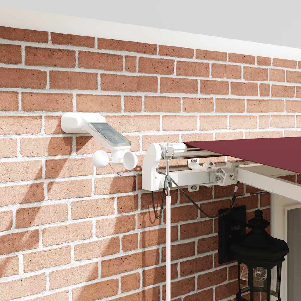 Automatinė ištraukiama markizė su LED, bordo spalvos, 500x300cm
