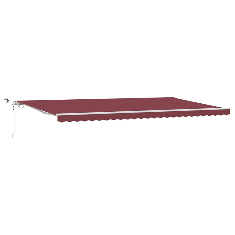Automatic retractable awning with LED, burgundy, 600x300cm
