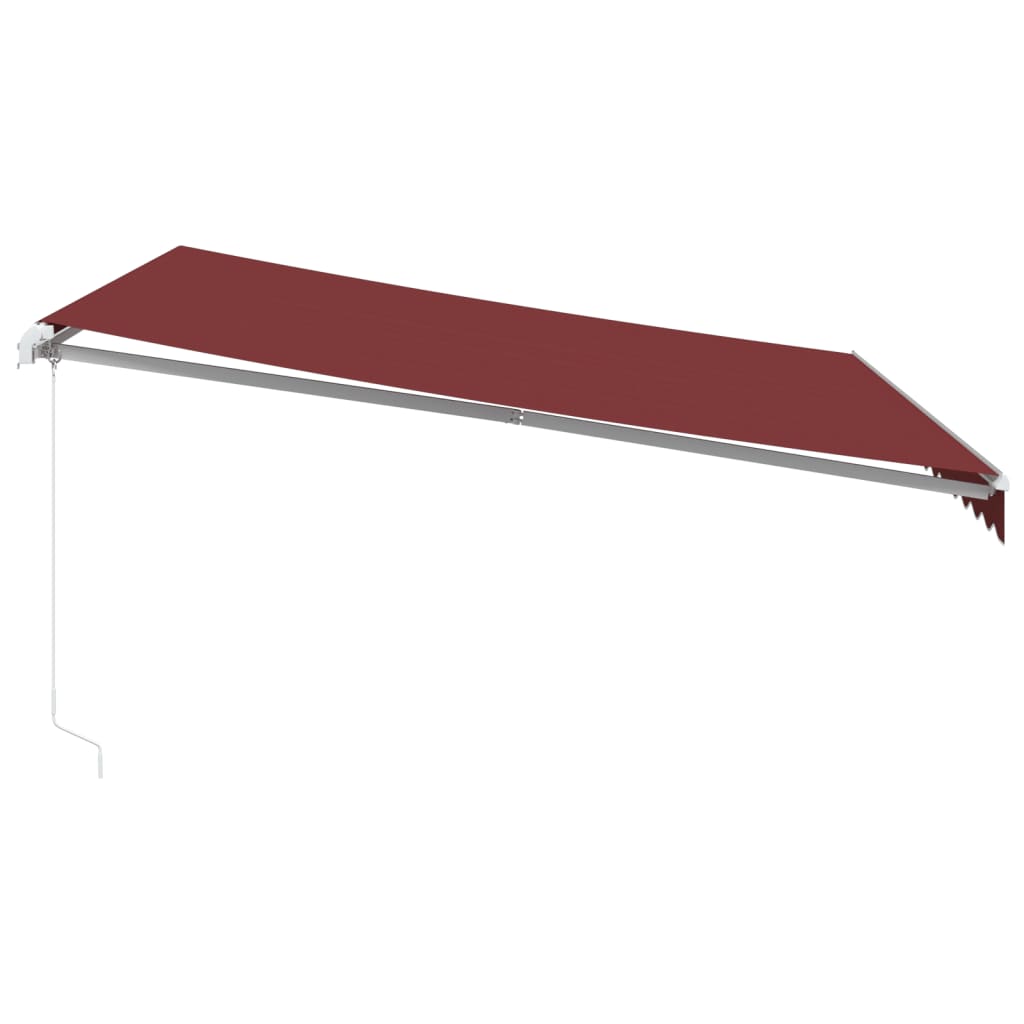Rankiniu būdu ištraukiama markizė su LED, bordo, 400x350cm