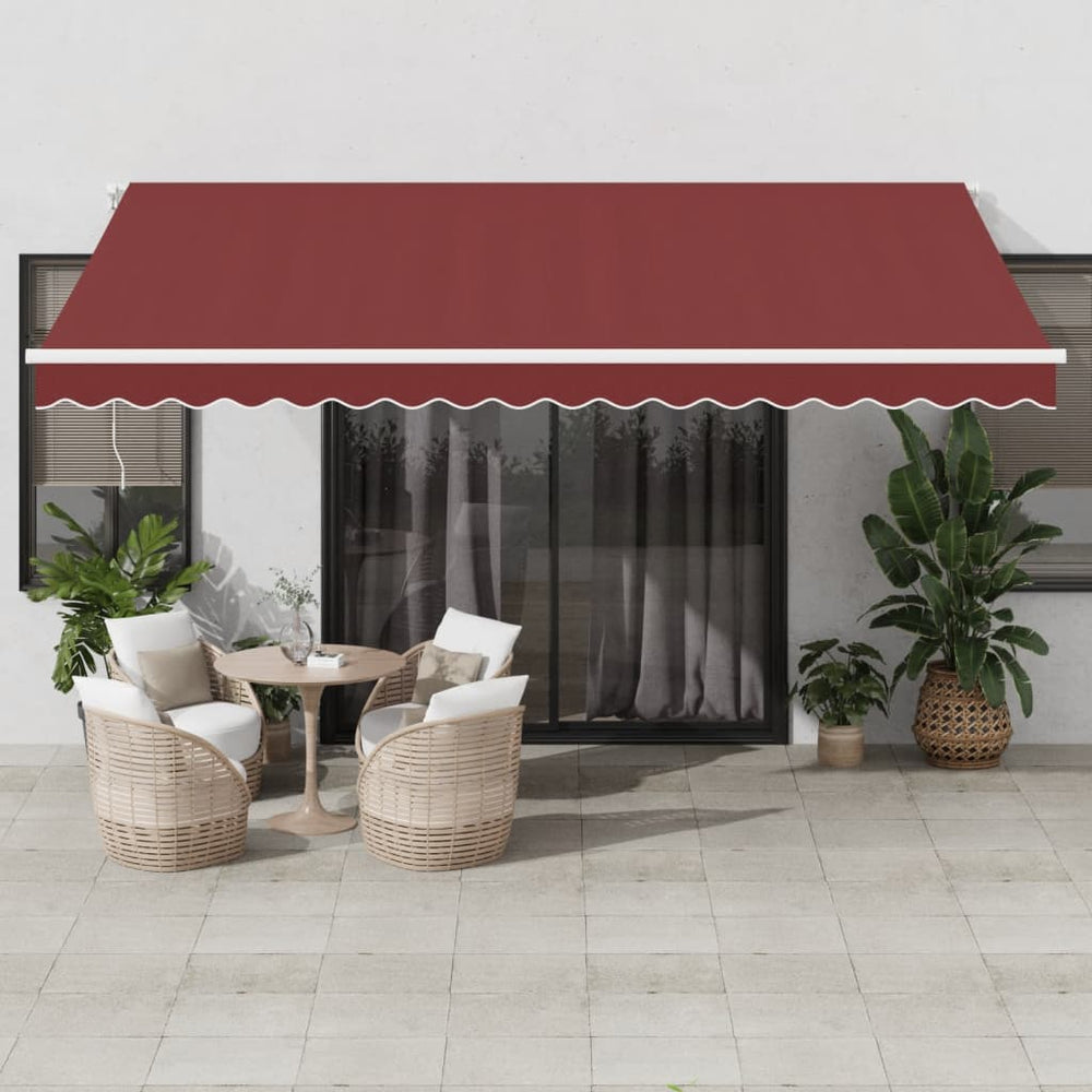 Automatic retractable awning, burgundy, 450x350cm