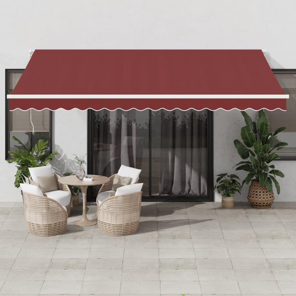 Automatinė ištraukiama markizė, bordo spalvos, 450x350cm