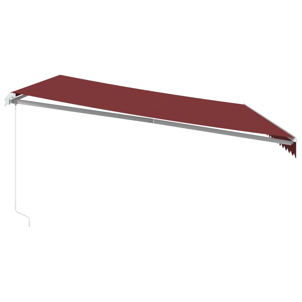 Manuāli izvelkama markīze ar LED, bordo, 500x350cm