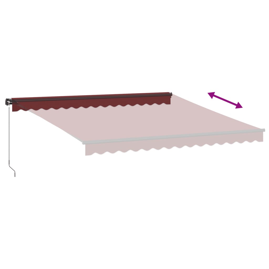 Manuāli izvelkama nojume ar LED, bordo, 400x350 cm
