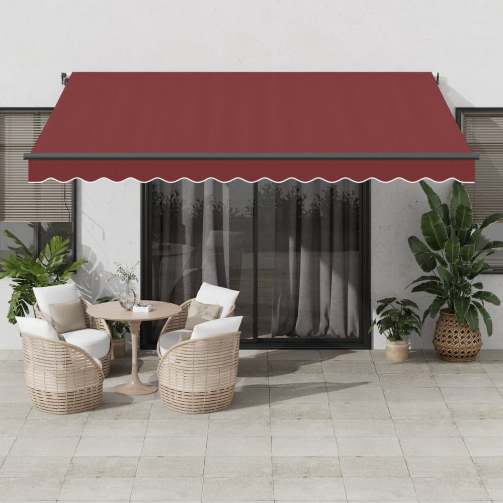 Automatic retractable awning, burgundy, 400x350cm