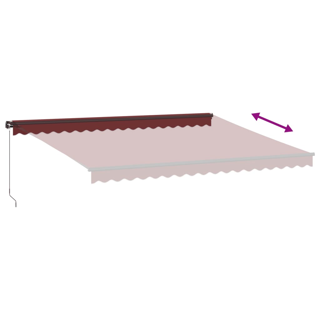 Manuāli izvelkama markīze ar LED, bordo, 450x350cm