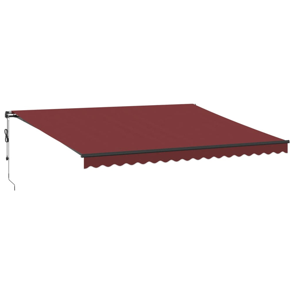 Automatic retractable awning with LED, burgundy, 450x350cm