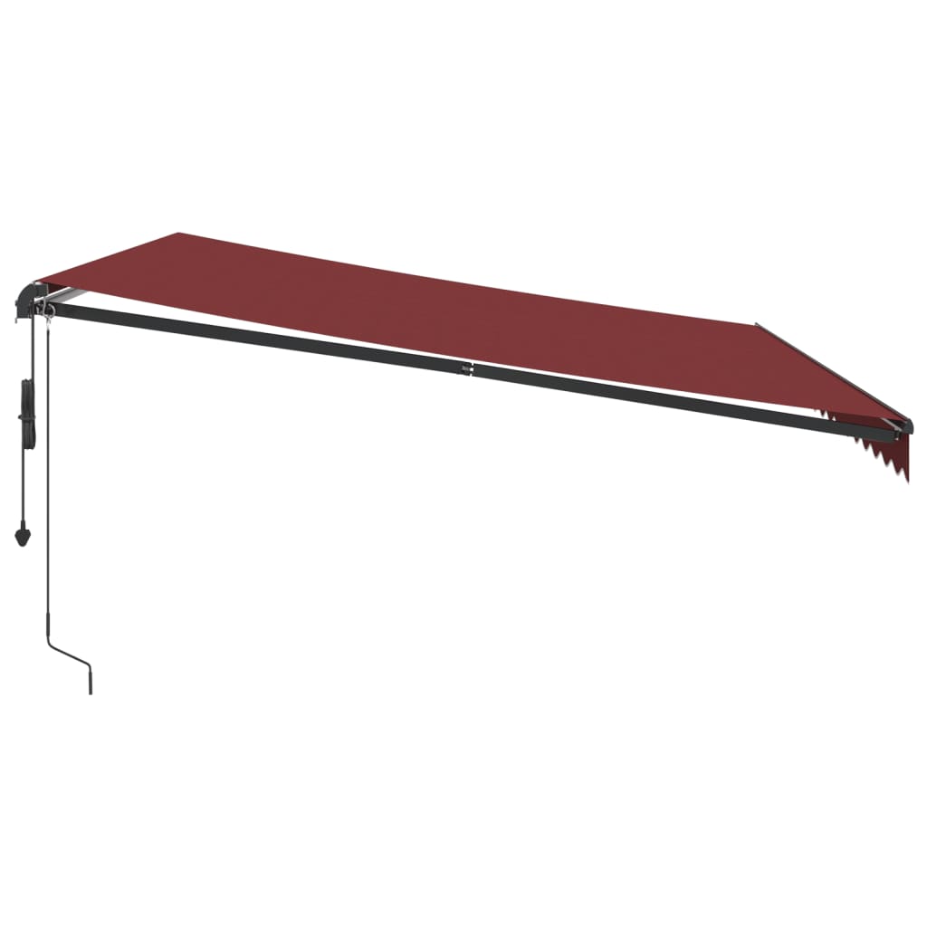 Automātiskā izvelkamā markīze ar LED, bordo krāsā, 450x350cm