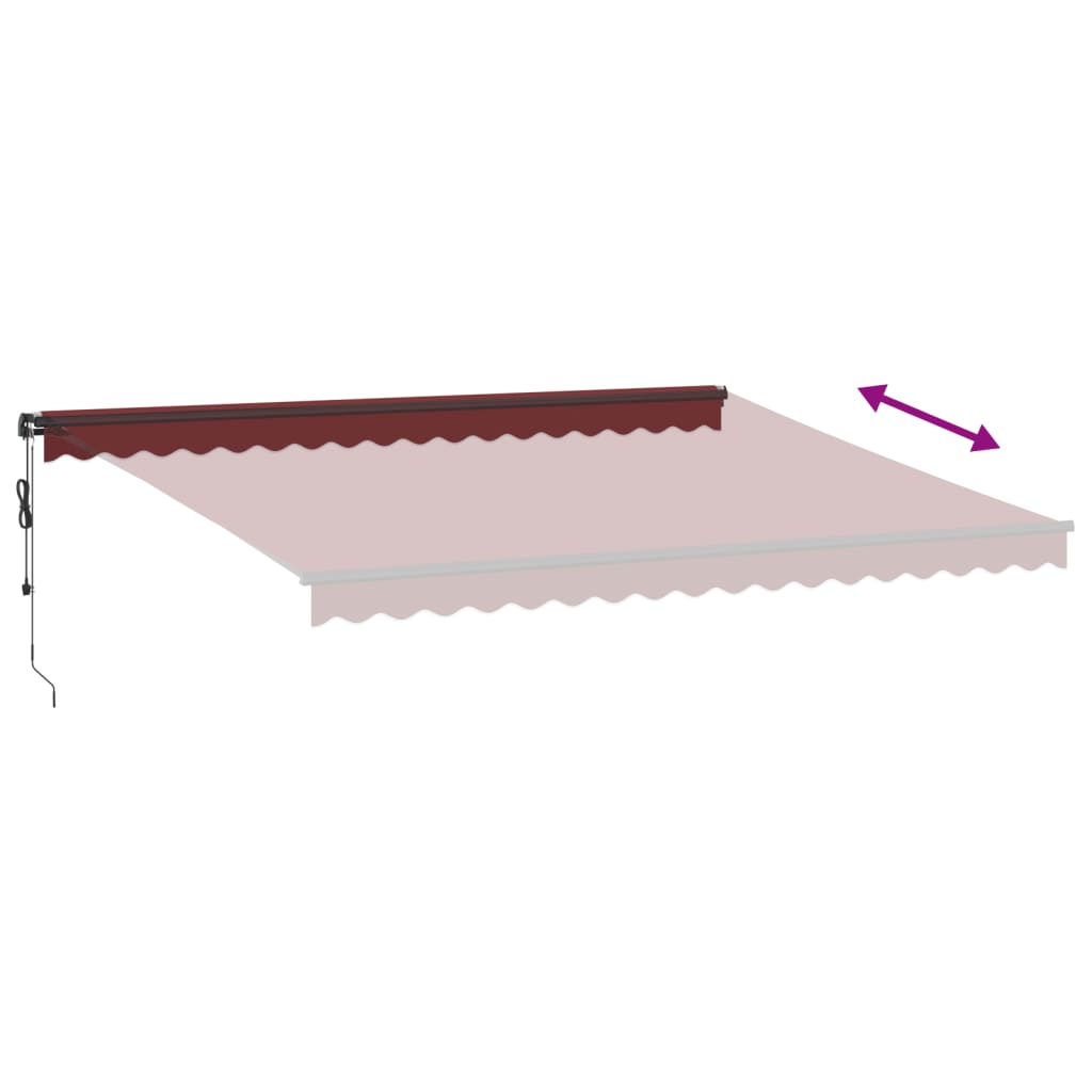 Automātiskā izvelkamā markīze ar LED, bordo krāsā, 450x350cm
