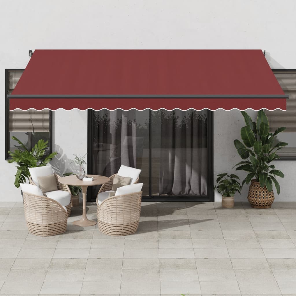 Automātiskā izvelkamā markīze ar LED, bordo krāsā, 450x350cm
