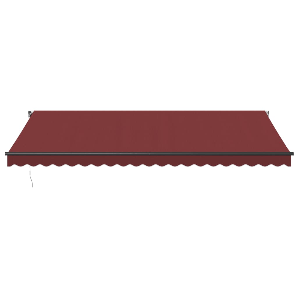 Rankiniu būdu ištraukiama markizė su LED, bordo, 500x350cm