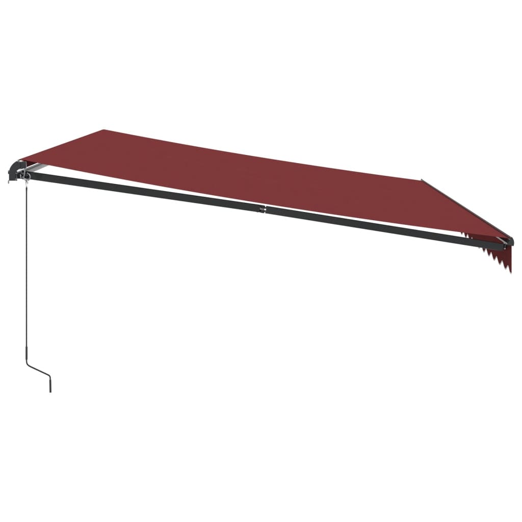 Rankiniu būdu ištraukiama markizė su LED, bordo, 500x350cm