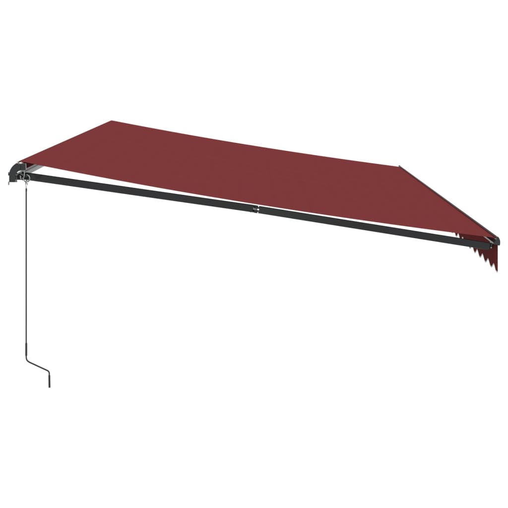 Manual Retractable Awning with LED, burgundy, 600x350cm