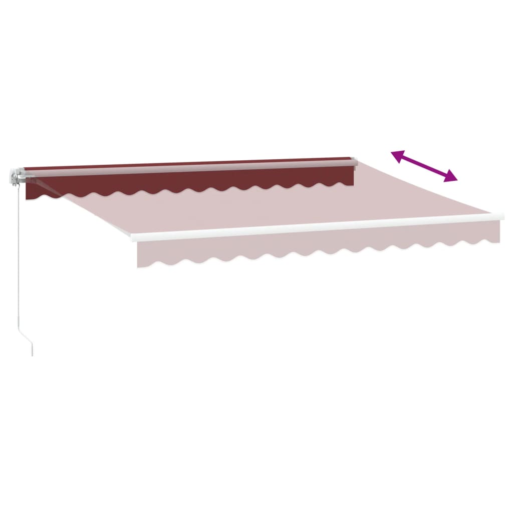 Manually retractable awning, burgundy, 350x250cm