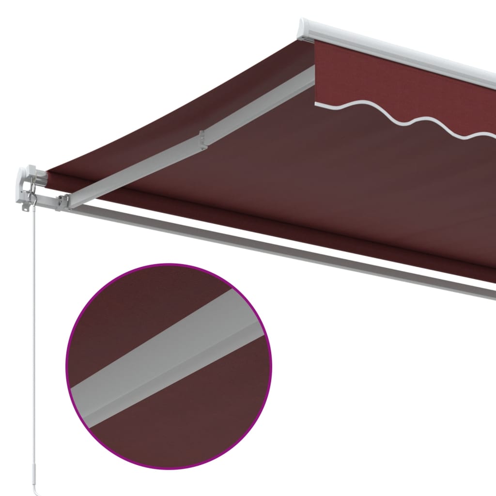 Manually retractable awning, burgundy, 350x250cm